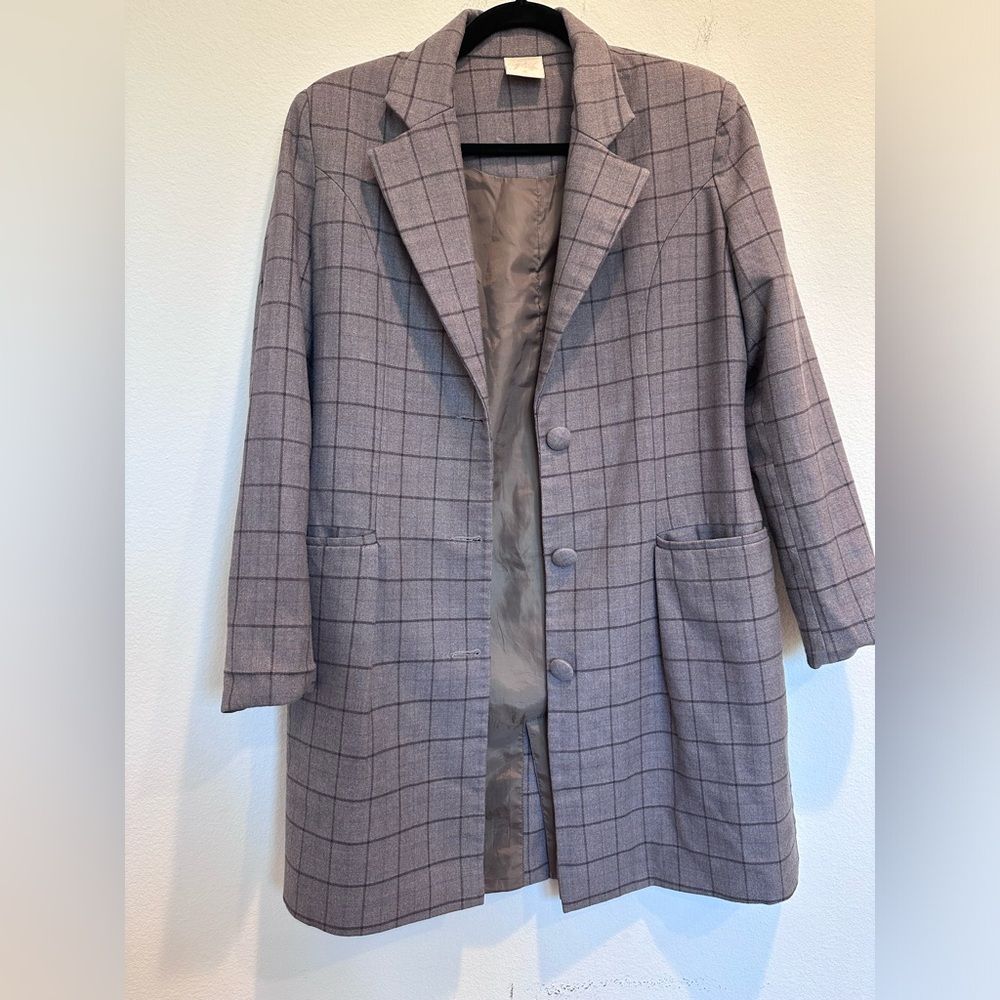 Warm Checked Fall And Winter Lined Jacket / Blazer - image 2